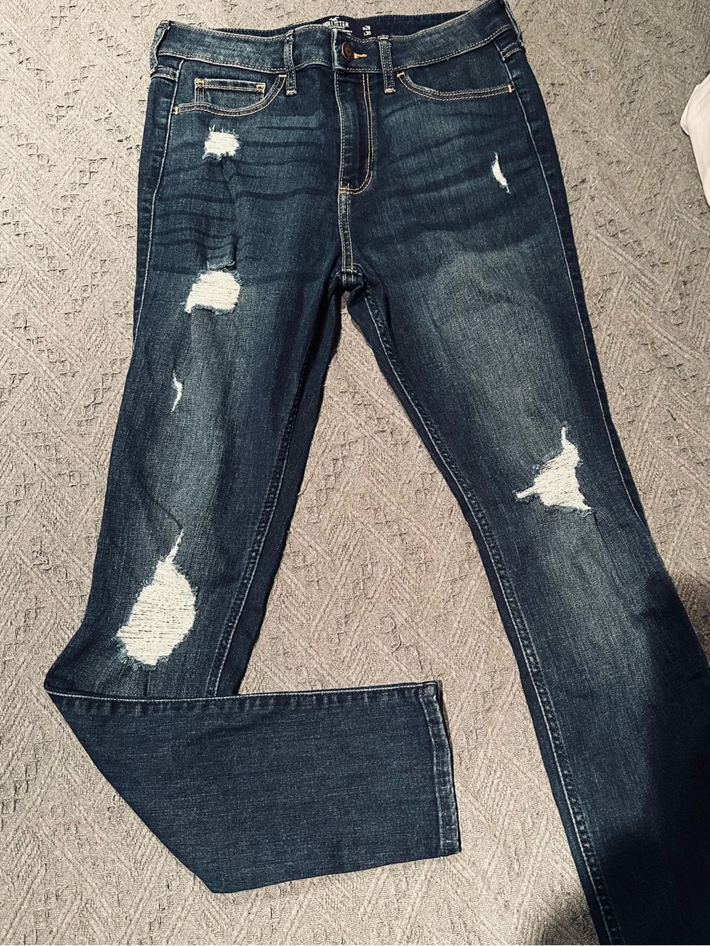 Hollister Dark Blue Women's Distressed Skinny Jeans